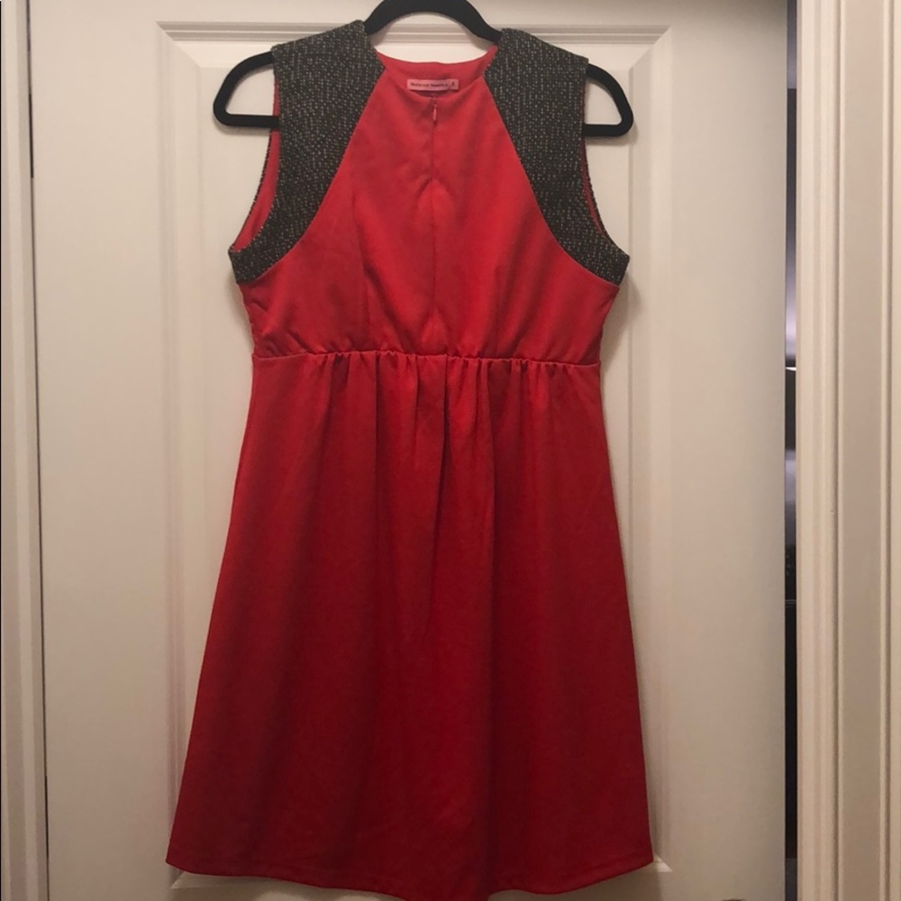 Red and tweed dress